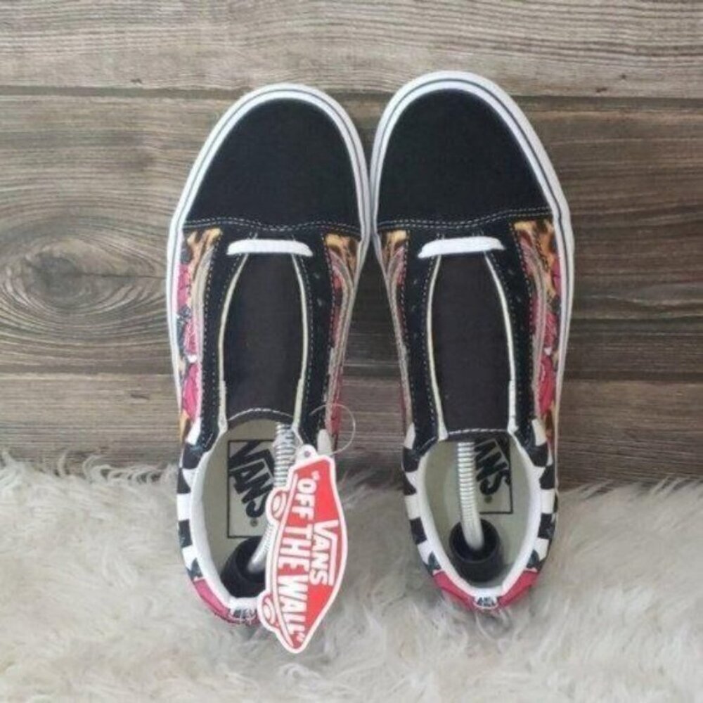 New Vans Old Skool Sneakers Checkerboard Animal Print Floral Boho Casual Street - Picture 7 of 8